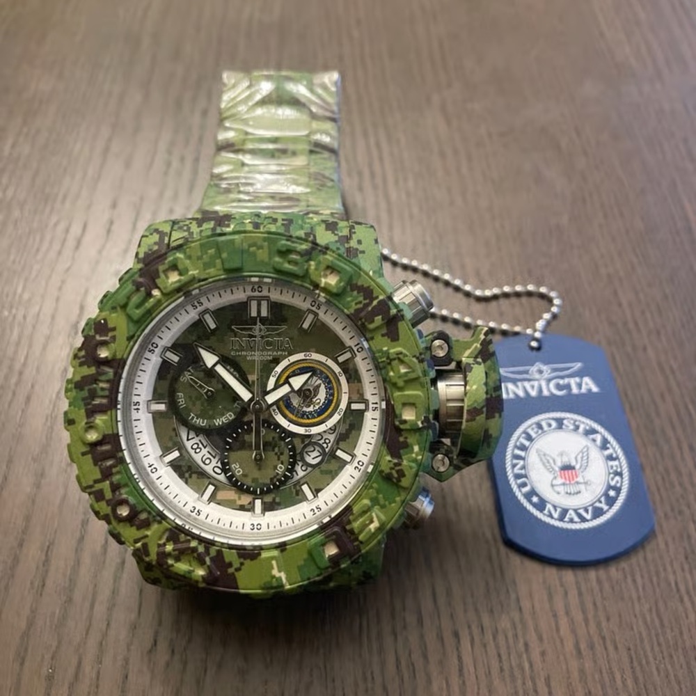 Invicta Green Camouflage Chronograph Watch